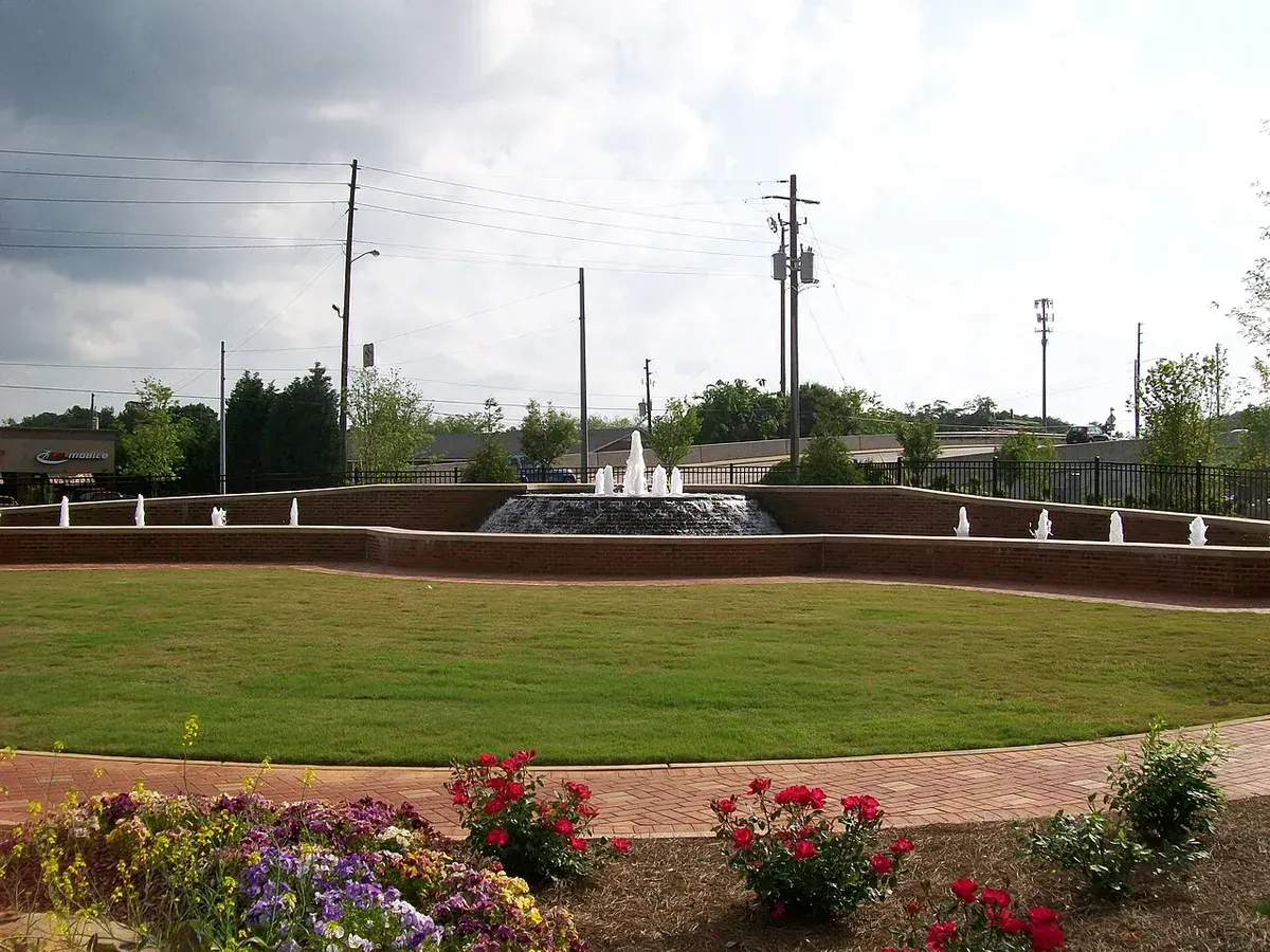 The fountain outside Stockbridge, Georgia city hall